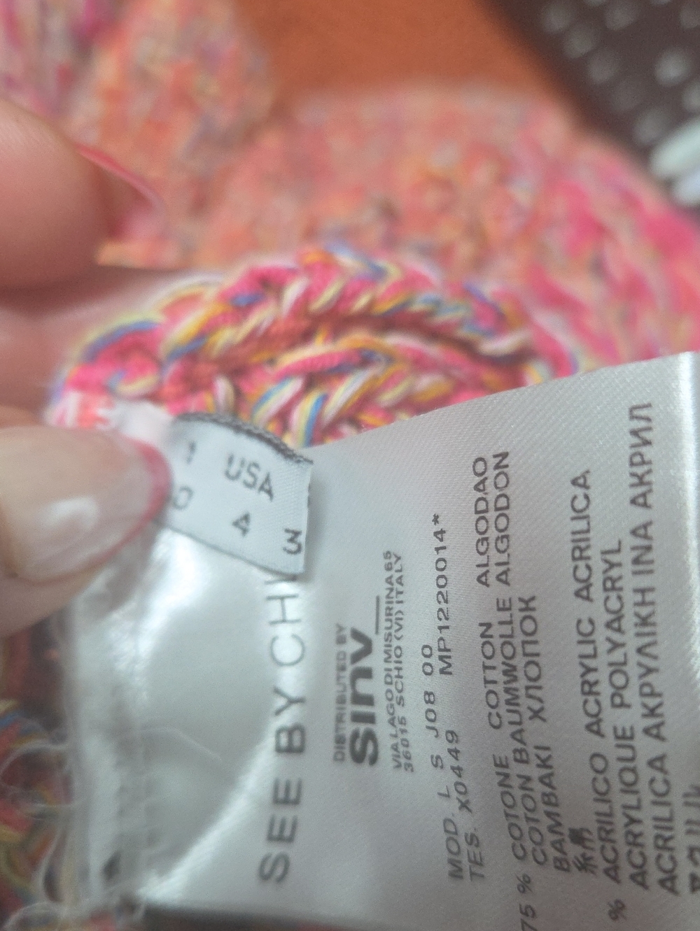 See by Chloé Cardigan US 4 M Pink Boho Luxe Maximalist Artsy Y2K Festival - Picture 8 of 13